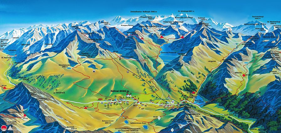 Map Of Kuhtai Austria - Maps of the World